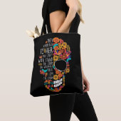 Hippie mam Flower Sugar Skull Floral Tote Bag (Dichtbij)
