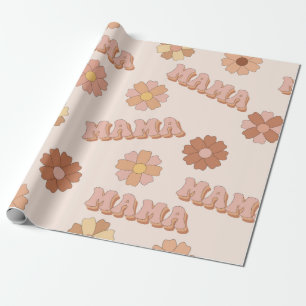 Hippie mama naadloos patroon. Groovy achtergrond.  Cadeaupapier