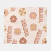 Hippie mama naadloos patroon. Groovy achtergrond.  Fleece Deken (Voorkant (Horizontaal))