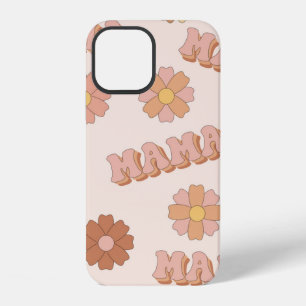 Hippie mama naadloos patroon. Groovy achtergrond. iPhone 12 Hoesje