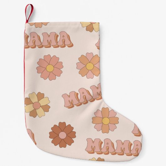 Hippie mama naadloos patroon. Groovy achtergrond.  Kleine Kerstsok (Voorkant)