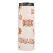 Hippie mama naadloos patroon. Groovy achtergrond.  Thermosbeker (Achterkant)