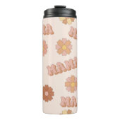 Hippie mama naadloos patroon. Groovy achtergrond.  Thermosbeker (Voorkant)