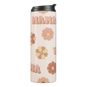 Hippie mama naadloos patroon. Groovy achtergrond.  Thermosbeker (Gedraaid links)