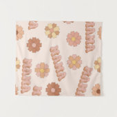 Hippie mama naadloos patroon. Groovy achtergrond.  Wandkleed (Voorkant (horizontaal))