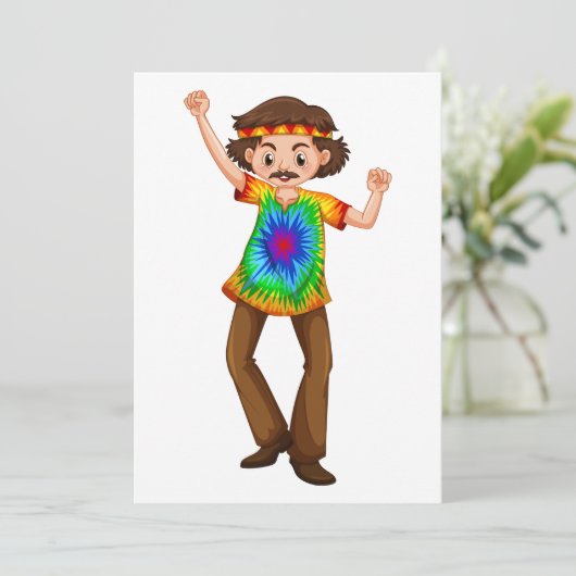 Hippie Man Kaart (Staand voorkant)