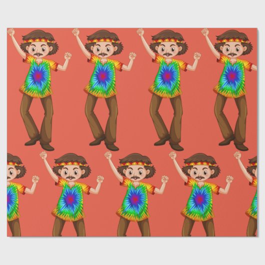 Hippie Man-overlooppapier Cadeaupapier (Vlak)
