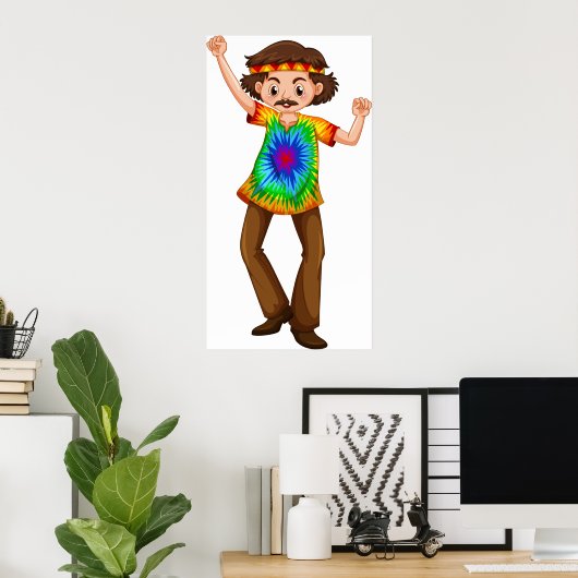 Hippie Man Poster (Thuiskantoor)