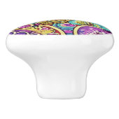 Hippie Mandala Keramische Knop (Zijkant)