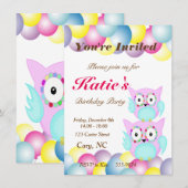 hippie meerkleurige florale uil kaart (Voorkant / Achterkant)