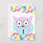 hippie meerkleurige florale uil kaart (Achterkant)