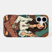Hippie Meisje iPhone 16 Hoesje (Achterkant horizontaal)