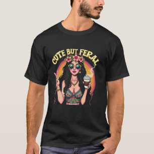 Hippie Meisje Kleding Feral Vrouw Koffie Lover Vre T-shirt