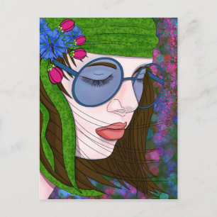 Hippie Meisje Lifestyle Briefkaart