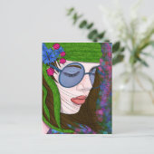 Hippie Meisje Lifestyle Briefkaart (Staand voorkant)