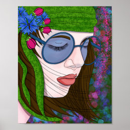Hippie Meisje Lifestyle Poster