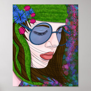 Hippie Meisje Lifestyle Poster
