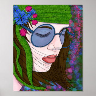 Hippie Meisje Lifestyle Poster