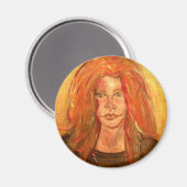 hippie meisje magneet (Voorkant / Achterkant)