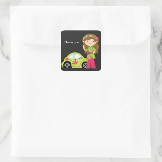 Hippie Meisje met Buggy Sticker (Tas)