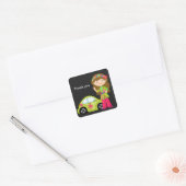 Hippie Meisje met Buggy Sticker (Envelop)