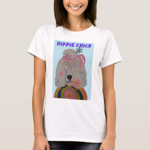 Hippie Meisje Poodle T-shirt