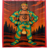 Hippie Michigan Man Douchegordijn (Voorkant)