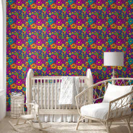 Hippie mod bloemen 5 behang