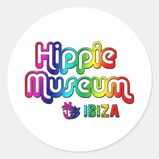 Hippie Museum Ibiza Ronde Sticker (Voorkant)