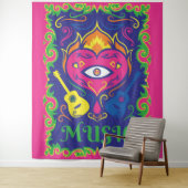 Hippie Music Wandkleed (In situ)