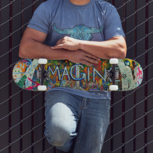 Hippie Muurkunst Persoonlijk Skateboard