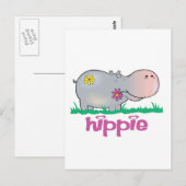 hippie nijlpaard briefkaart (Voorkant / Achterkant)