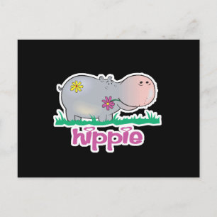 hippie nijlpaard briefkaart