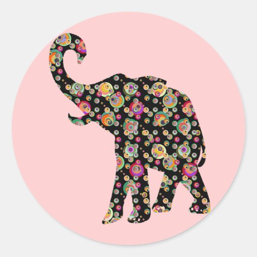 Hippie Olifant Sticker (Voorkant)