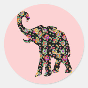 Hippie Olifant Sticker