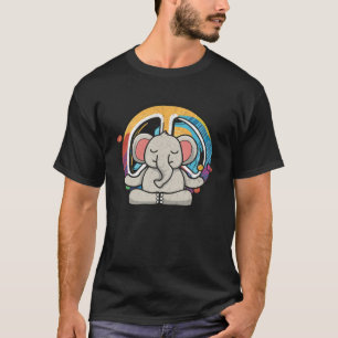 Hippie Olifant Yoga Vredesteken Meditatie T-shirt