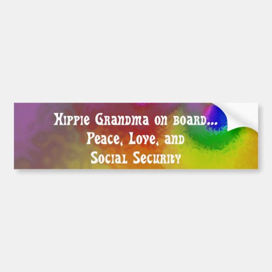 hippie oma aan boord bumpersticker (Voorkant)