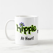 Hippie op Heart Black Green Art Name Persoonlijk Koffiemok (Links)