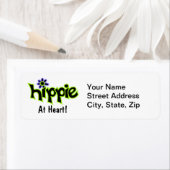 Hippie op Heart Black Lime Green Art Custom Etiket (Insitu)