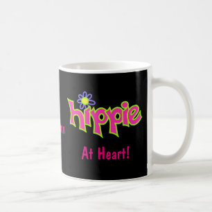 Hippie op Heart Hot Pink Art Name Persoonlijk Koffiemok