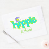 Hippie op Heart Turquoise Art Custom Rechthoekige Sticker (Envelop)