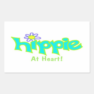 Hippie op Heart Turquoise Art Custom Rechthoekige Sticker
