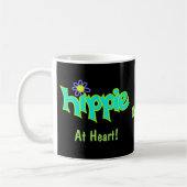 Hippie op Heart Turquoise Art Name Persoonlijk Koffiemok (Links)