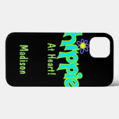 Hippie op Heart Turquoise Name Persoonlijk Case-Mate iPhone Case (Achterkant (horizontaal))