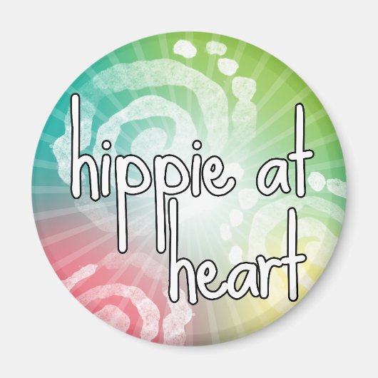 Hippie op het hart magneet (Voorkant)