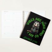 Hippie Opossum Stoned Vibes Funny Humor Custom Planner (Display)