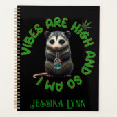 Hippie Opossum Stoned Vibes Funny Humor Custom Planner (Voorkant)