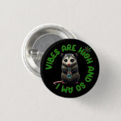 Hippie Opossum Stoned Vibes Funny Humor Custom Ronde Button 3,2 Cm (Voorkant /achterkant)