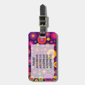 Hippie Paarse regenboogbloemen Bagagelabel (Voorkant verticaal)