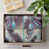 Hippie Panda Beer Chalk-Pastel Decoupage Tissuepapier (Geschenk)